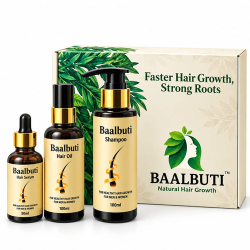 Baalbuti Complete Ayurvedic Hair Care Kit (Oil + Shampoo + Serum) | 3-Step Hair Regrowth Treatment