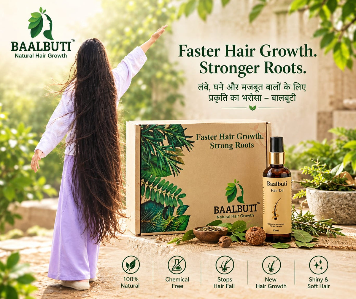 Baalbuti Superfast Hair Growth Oil | For Long, Thick & Strong Hair (100% Ayurvedic)