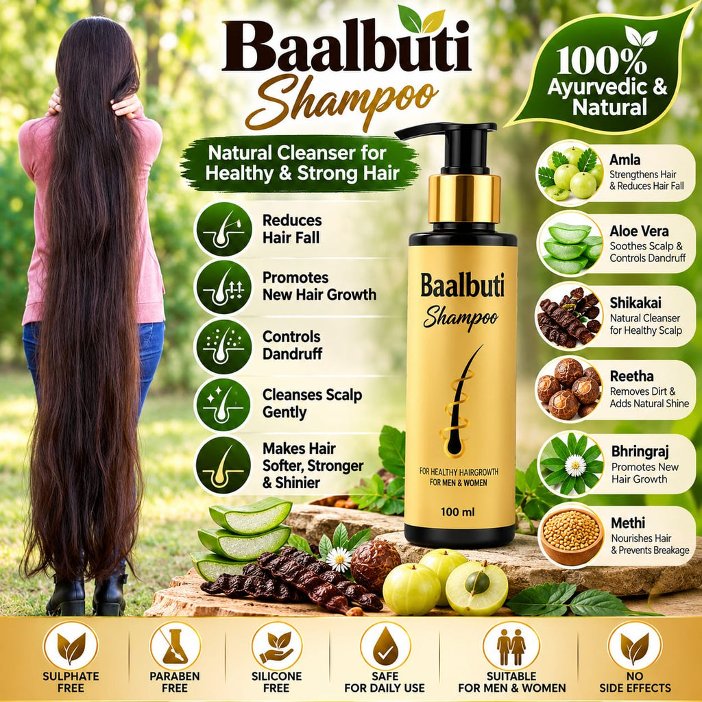 Baalbuti Ayurvedic Hair Growth Shampoo | Sulphate-Free Natural Cleanser (100ml)