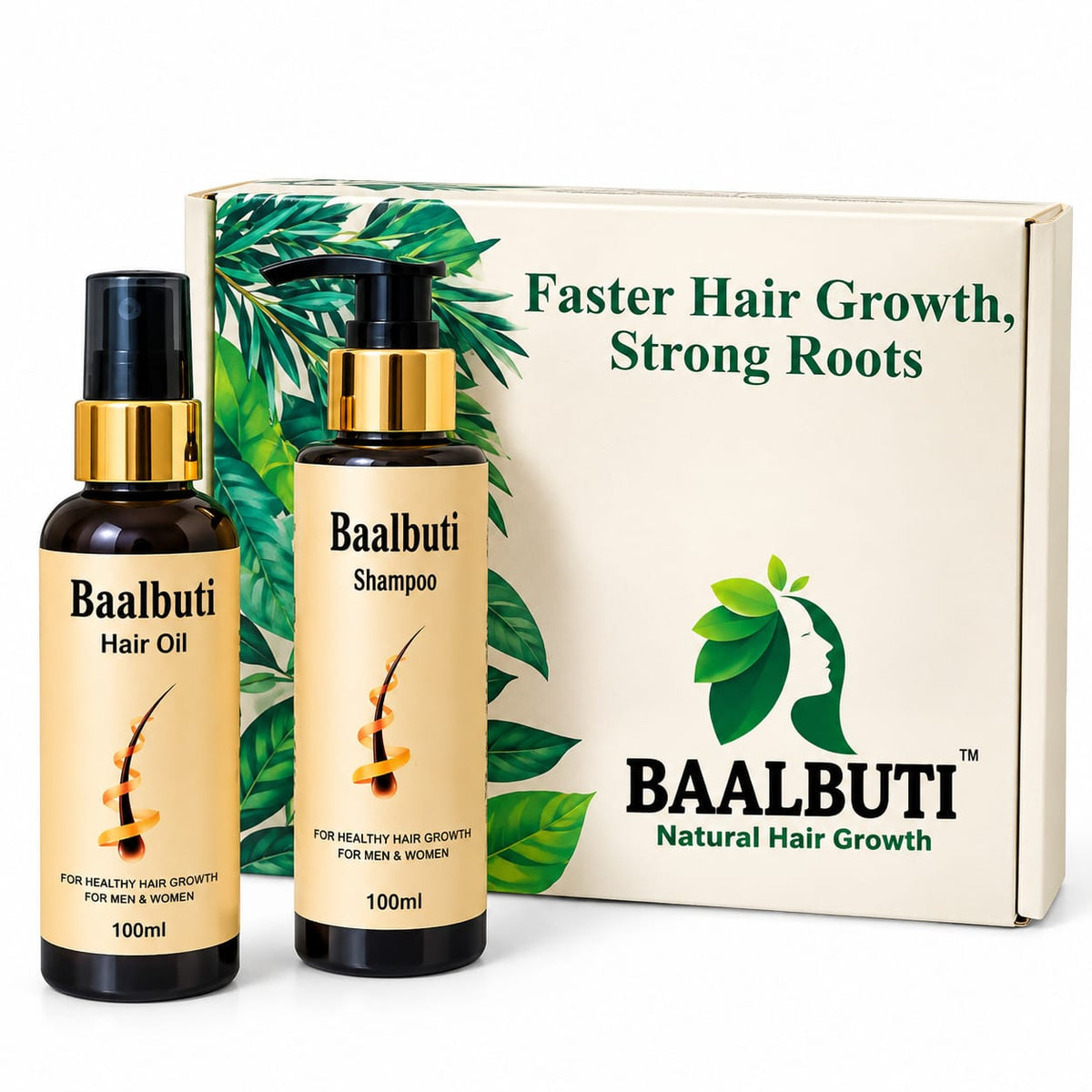 Baalbuti Hair Oil & Shampoo Combo | Fast Hair Growth & Boosts Regrowth
