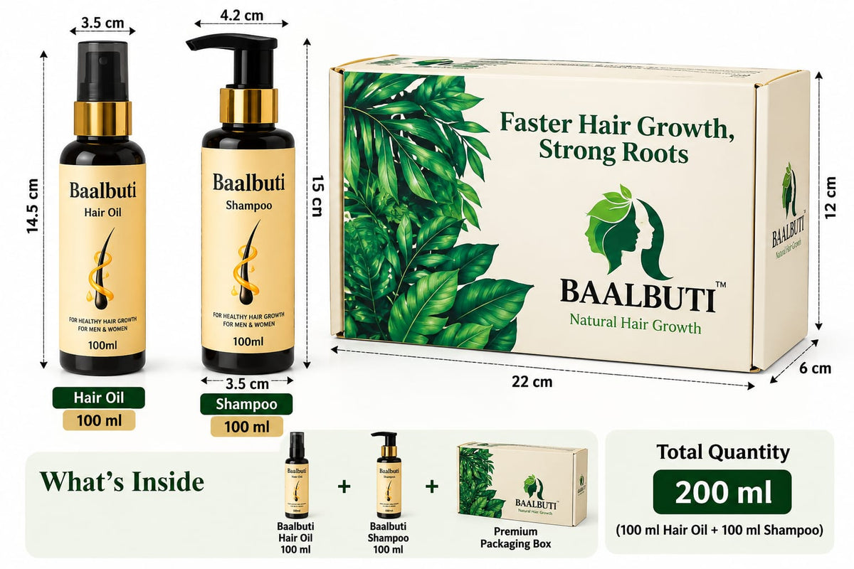 Baalbuti Hair Oil & Shampoo Combo | Fast Hair Growth & Boosts Regrowth
