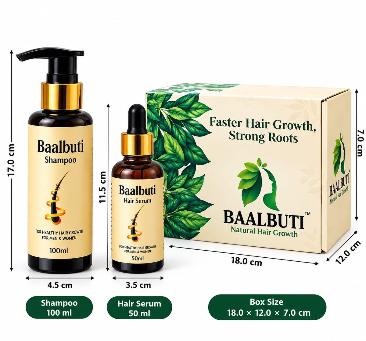 Baalbuti Shampoo and Hair Serum Combo (150 ml)